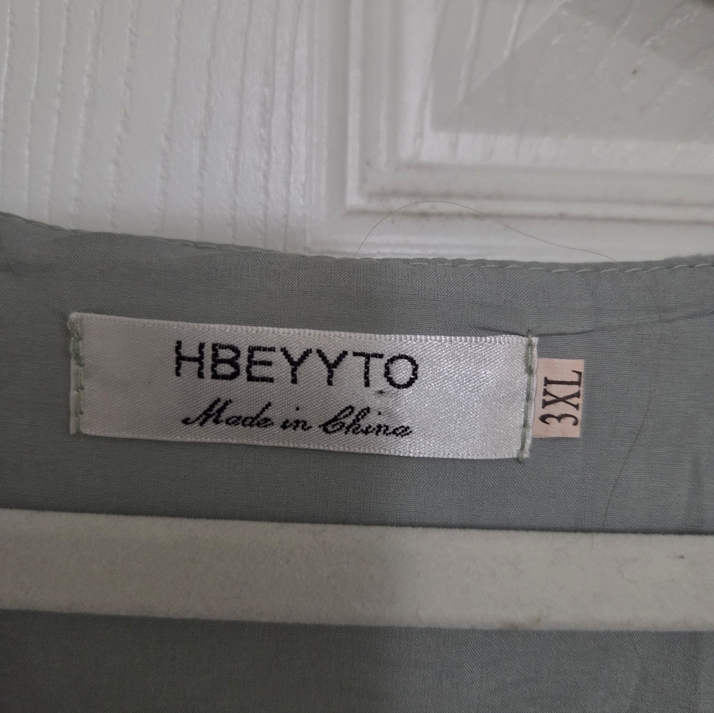 Hbeyyto Light Green Textured Dress Size 3XL - Picture 6 of 10